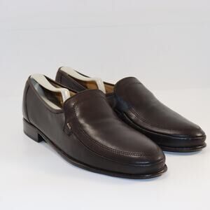 Bally Men’s Leather Loafers Brown Slip-On Dress Shoes Size 10.5 D